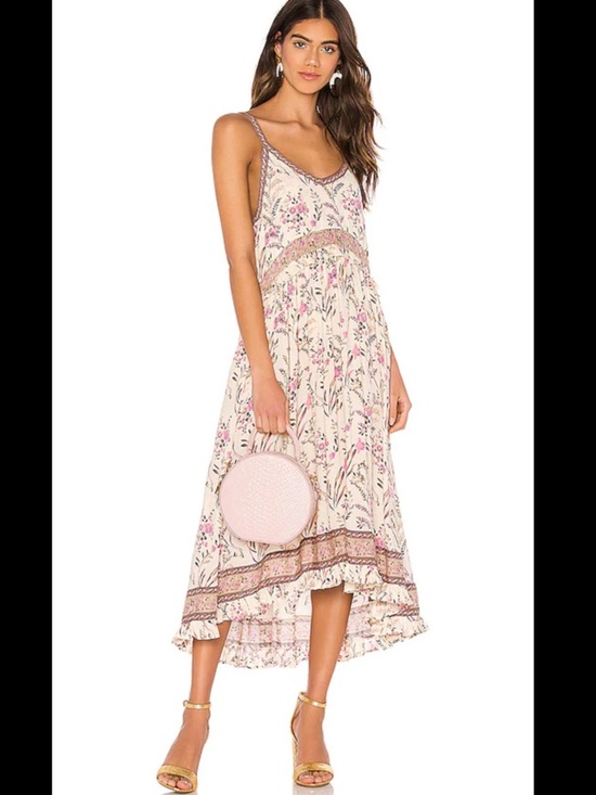 Spell Dresses & Skirts - Spell Maisie High-Low Floral Skirt in Strawberry & Cream